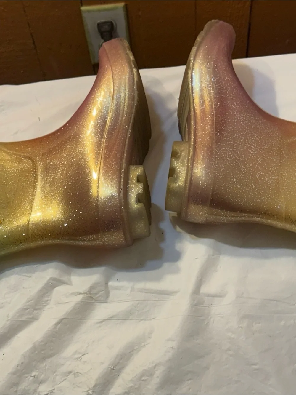 Cat & Jack Cece Glitter Rain Boots girls size 2Y